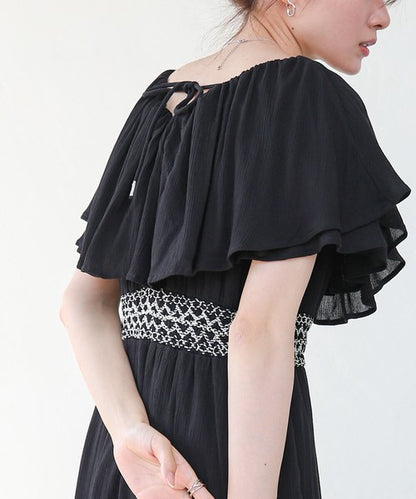 Rayon Crepe Smocking Dress◇Smooth Crepe Fabric in 100% Indian Cotton