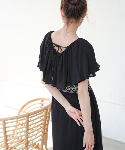 Rayon Crepe Smocking Dress◇Smooth Crepe Fabric in 100% Indian Cotton