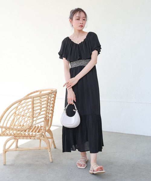 Rayon Crepe Smocking Dress◇Smooth Crepe Fabric in 100% Indian Cotton