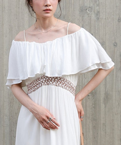 Rayon Crepe Smocking Dress◇Smooth Crepe Fabric in 100% Indian Cotton