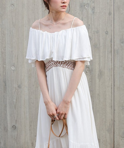 Rayon Crepe Smocking Dress◇Smooth Crepe Fabric in 100% Indian Cotton