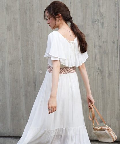 Rayon Crepe Smocking Dress◇Smooth Crepe Fabric in 100% Indian Cotton