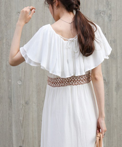Rayon Crepe Smocking Dress◇Smooth Crepe Fabric in 100% Indian Cotton