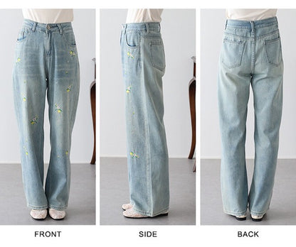 Denim Full-Length Pant Flower