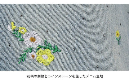 Denim Full-Length Pant Flower