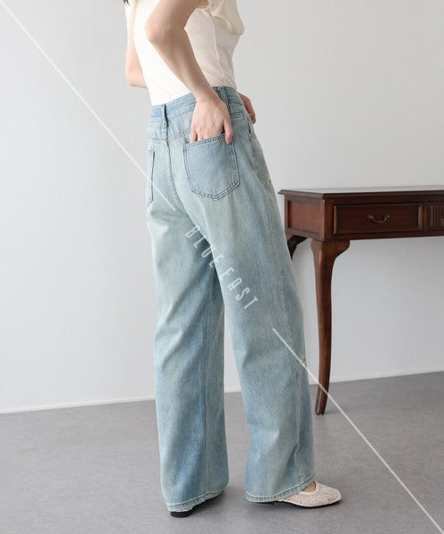 Denim Full-Length Pant Flower