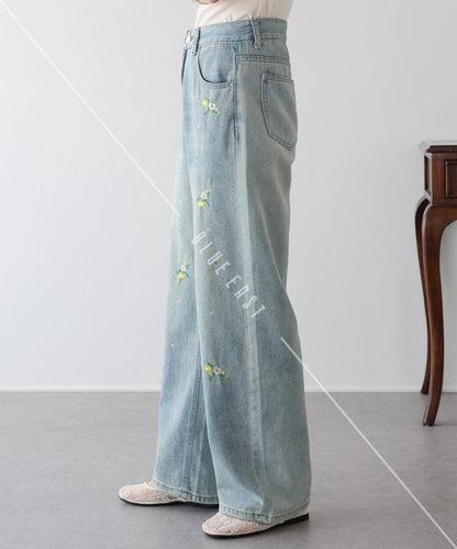 Denim Full-Length Pant Flower