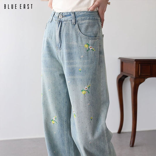 Denim Full-Length Pant Flower