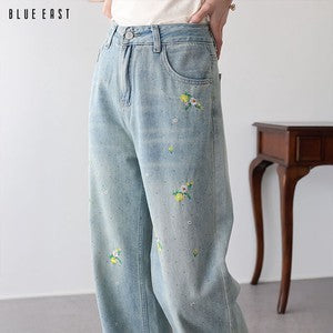 Denim Full-Length Pant Flower