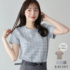 T-shirt Ladies fashion Tweed Cut-and-sew