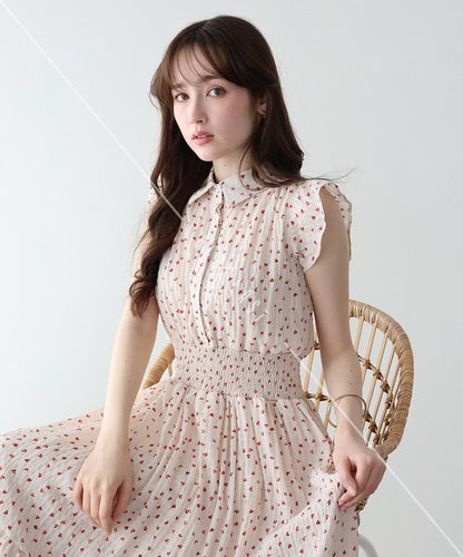 Casual Dress Ladies fashion Ruffle Dress Printed