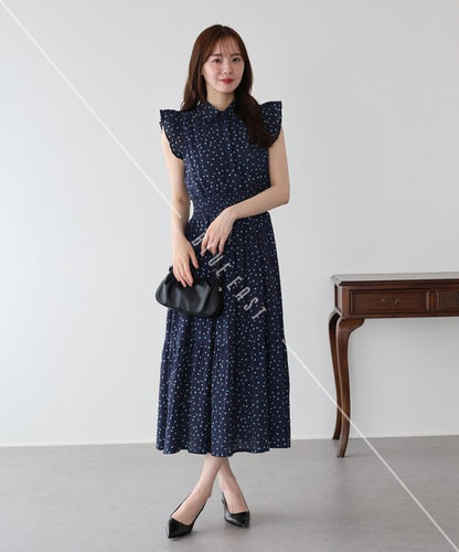 Casual Dress Ladies fashion Ruffle Dress Printed