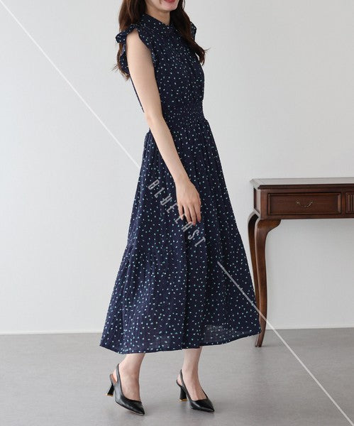 Casual Dress Ladies fashion Ruffle Dress Printed