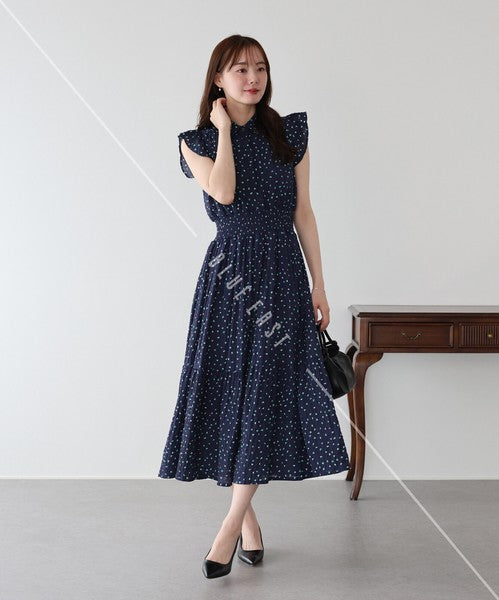 Casual Dress Ladies fashion Ruffle Dress Printed