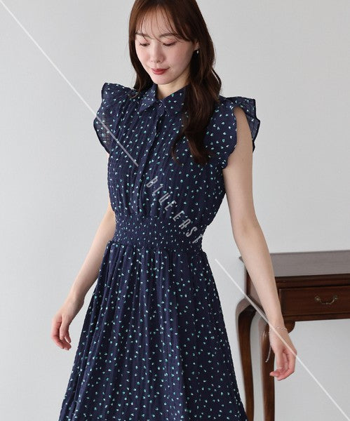 Casual Dress Ladies fashion Ruffle Dress Printed
