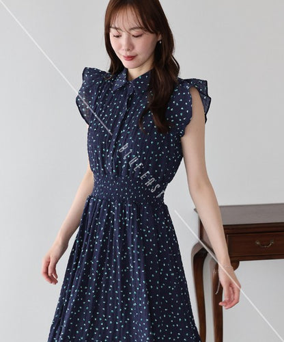 Casual Dress Ladies fashion Ruffle Dress Printed