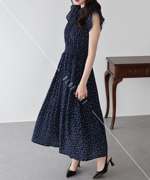 Casual Dress Ladies fashion Ruffle Dress Printed