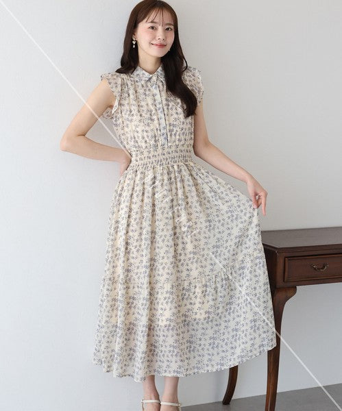 Casual Dress Ladies fashion Ruffle Dress Printed