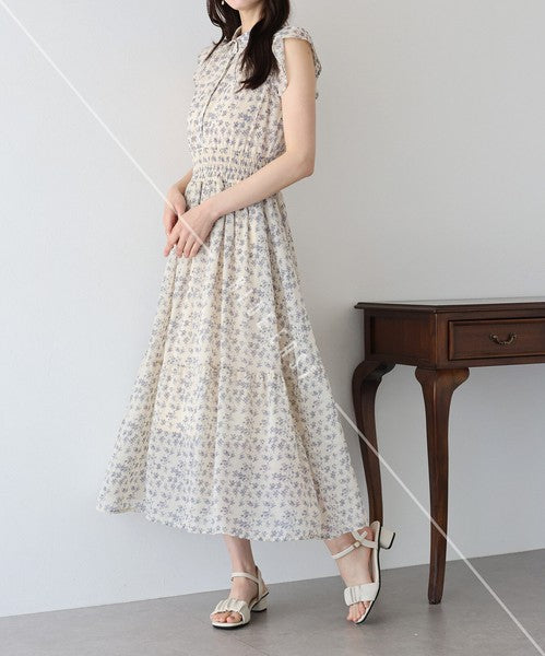 Casual Dress Ladies fashion Ruffle Dress Printed