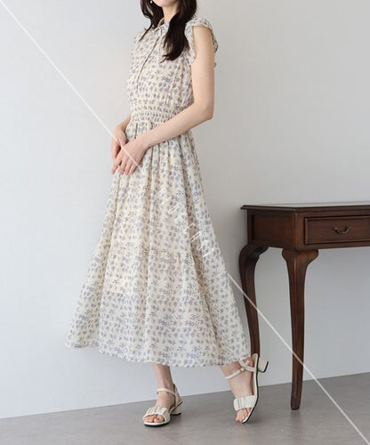 Casual Dress Ladies fashion Ruffle Dress Printed