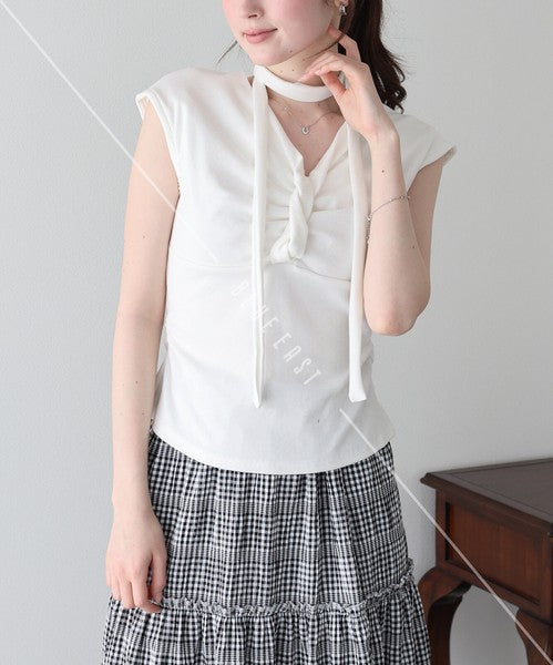 T-shirt Ladies fashion Sleeveless Cut-and-sew