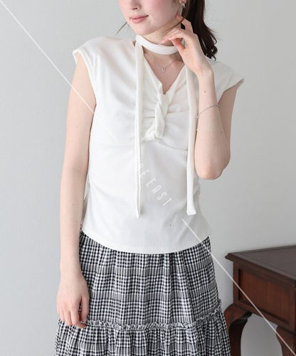 T-shirt Ladies fashion Sleeveless Cut-and-sew