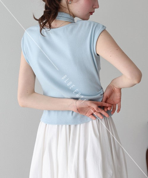 T-shirt Ladies fashion Sleeveless Cut-and-sew