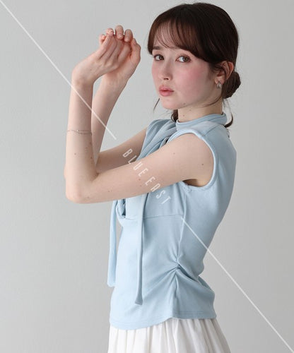 T-shirt Ladies fashion Sleeveless Cut-and-sew