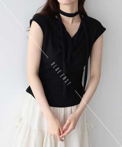 T-shirt Ladies fashion Sleeveless Cut-and-sew