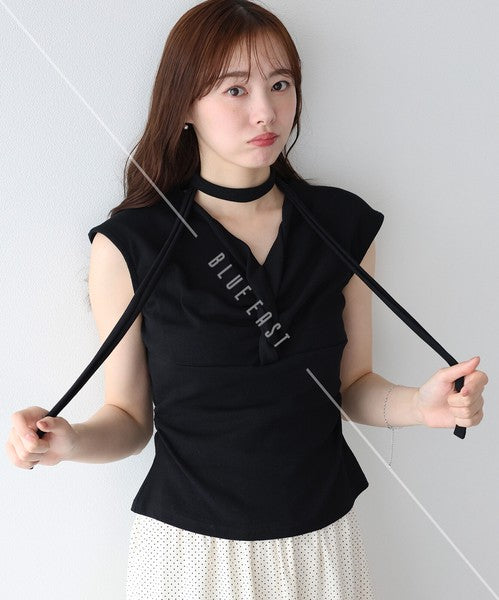 T-shirt Ladies fashion Sleeveless Cut-and-sew