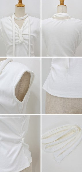 T-shirt Ladies fashion Sleeveless Cut-and-sew