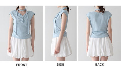 T-shirt Ladies fashion Sleeveless Cut-and-sew