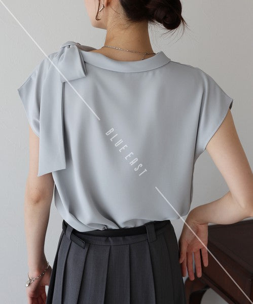 Button Shirt/Blouse Ladies fashion French Sleeve