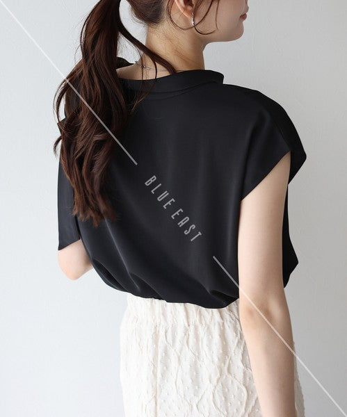 Button Shirt/Blouse Ladies fashion French Sleeve