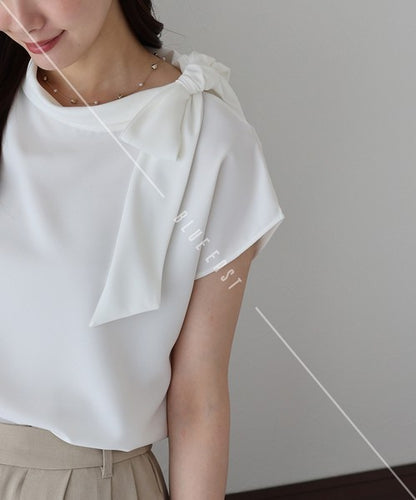 Button Shirt/Blouse Ladies fashion French Sleeve