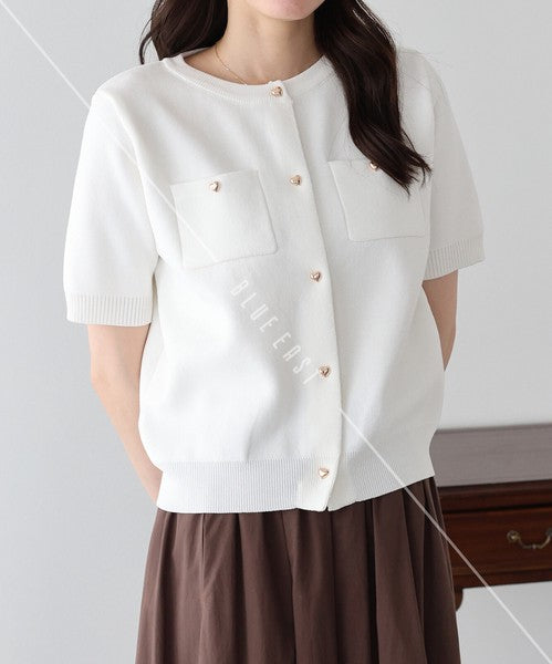 Cardigan Short Sleeve Knit Cardigan