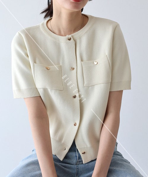 Cardigan Short Sleeve Knit Cardigan