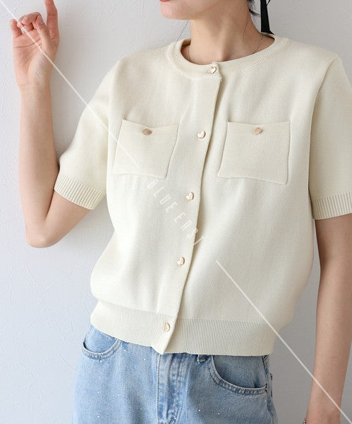 Cardigan Short Sleeve Knit Cardigan