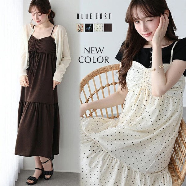 Casual Dress Flower Camisole Dress Printed Shirring