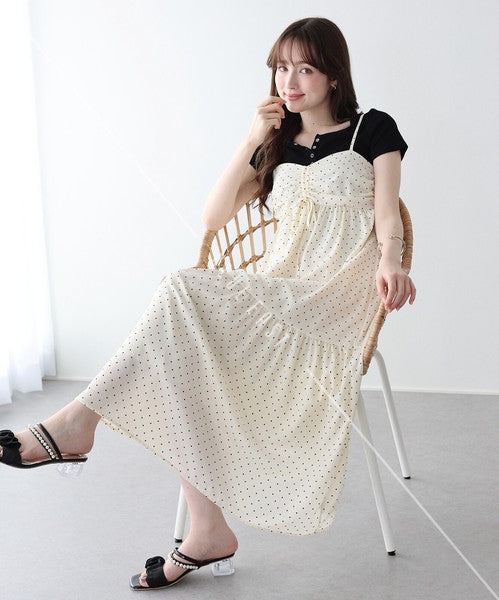 Casual Dress Flower Camisole Dress Printed Shirring