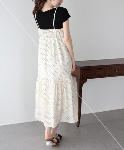 Casual Dress Flower Camisole Dress Printed Shirring
