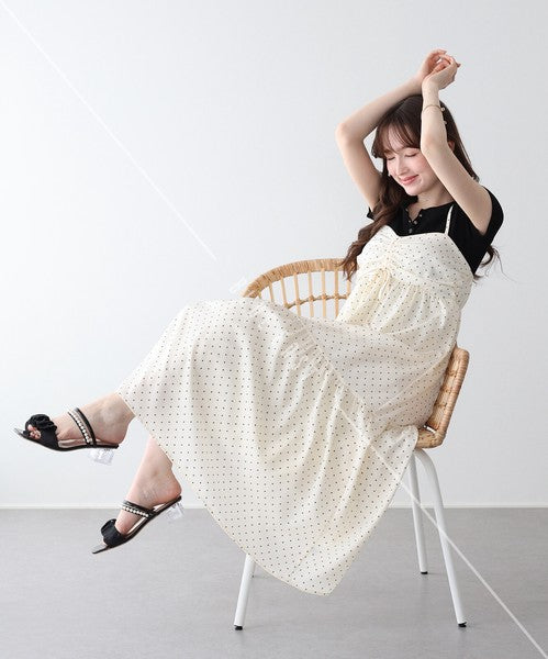 Casual Dress Flower Camisole Dress Printed Shirring