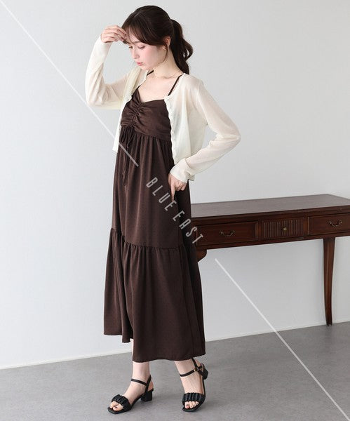 Casual Dress Flower Camisole Dress Printed Shirring