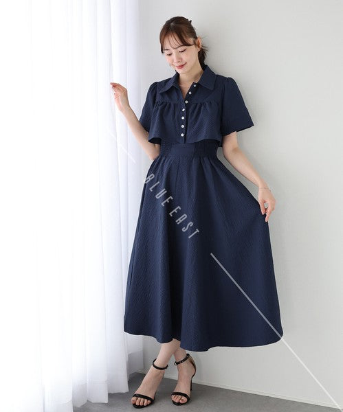Casual Dress Shirt One-Piece Ladies fashion Waist Shirt Dress