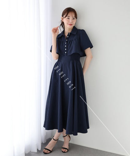 Casual Dress Shirt One-Piece Ladies fashion Waist Shirt Dress