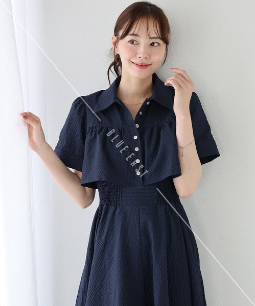 Casual Dress Shirt One-Piece Ladies fashion Waist Shirt Dress
