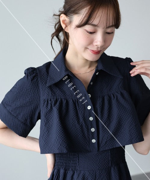Casual Dress Shirt One-Piece Ladies fashion Waist Shirt Dress