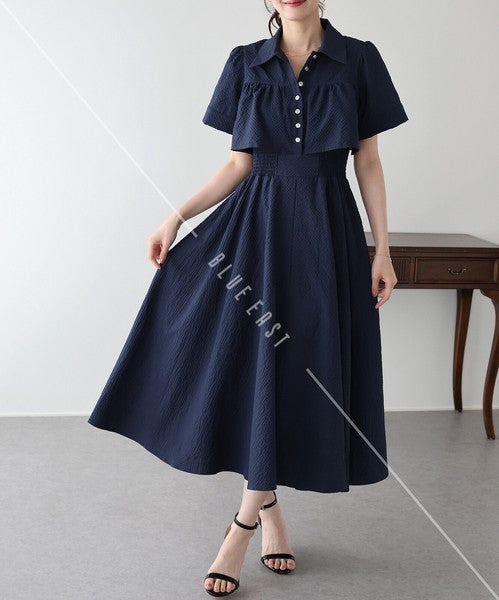 Casual Dress Shirt One-Piece Ladies fashion Waist Shirt Dress
