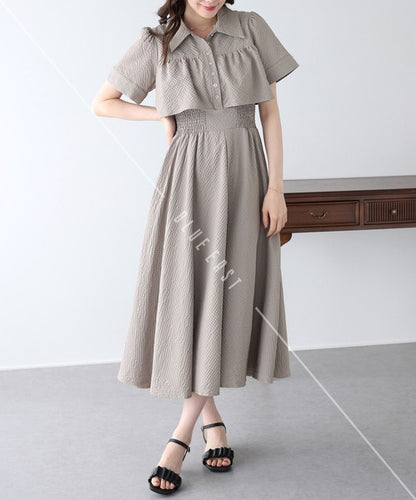 Casual Dress Shirt One-Piece Ladies fashion Waist Shirt Dress