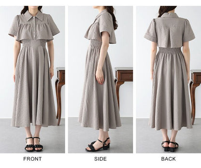 Casual Dress Shirt One-Piece Ladies fashion Waist Shirt Dress